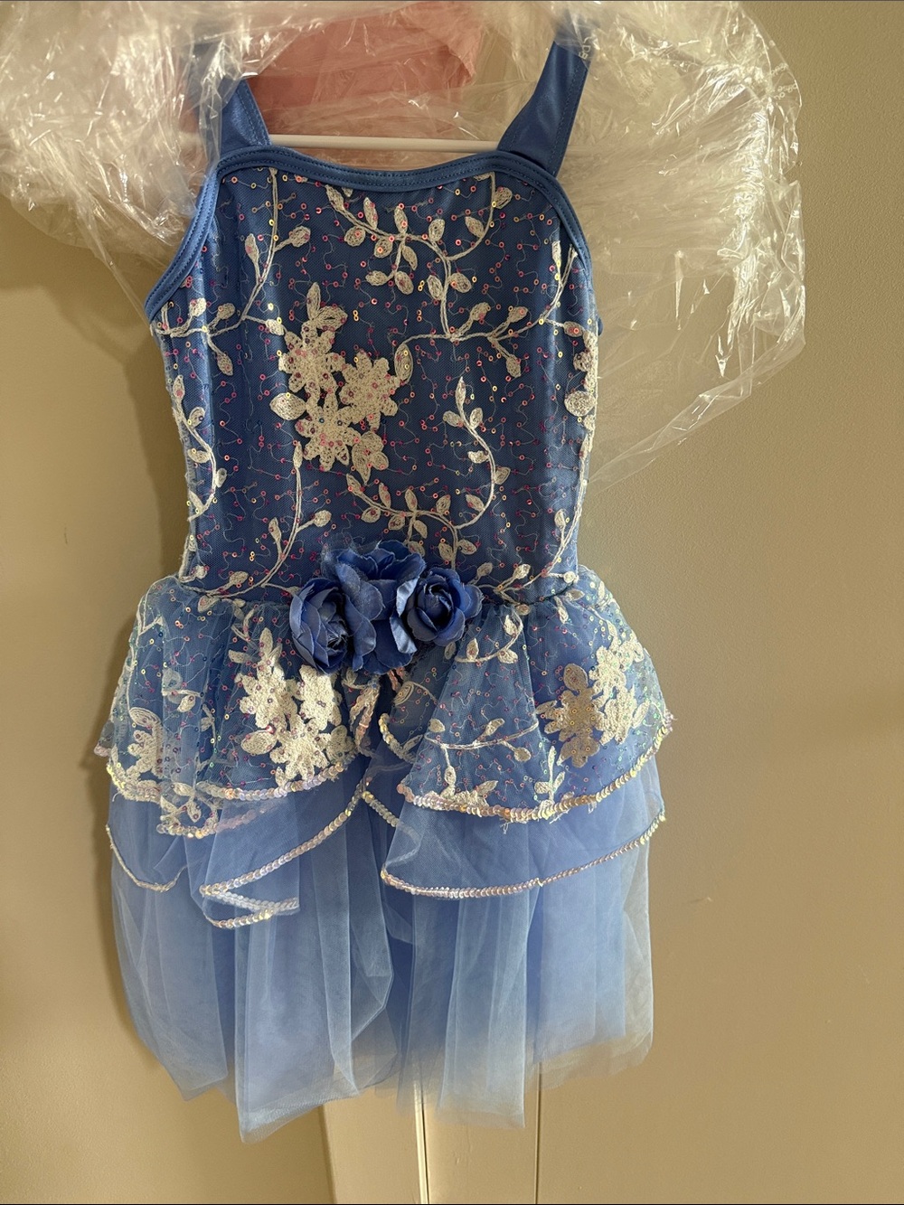 Blue Floral Tulle Kids Costume Dress by ballet